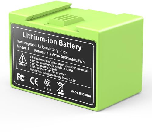 LabTEC 14.4V 4000mAh Replacement Battery for i7, Li-ion Battery for iRobot Roomba 7150 7550 3150 3550 4150 4552 i4 i4+ i3 i3+ i7158 i7550 i755020 4624864 ABL-D1 Hoover