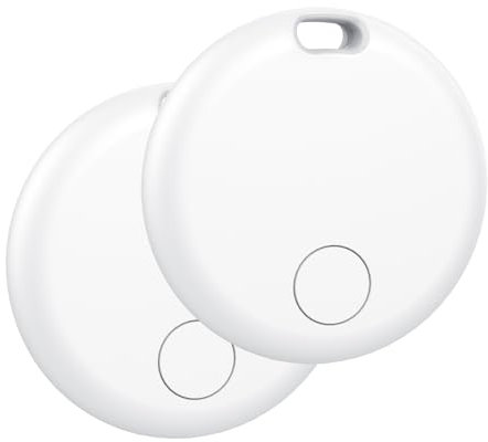 Tracker Schlüsselfinder, Tracker Kompatibel mit Apple Wo ist? APP (Nur iOS), Koffer Tracker für Gepäck/Taschen/Key, Batterielebensdauer EIN Jahr, IP67 wasserdicht(2er Pack)