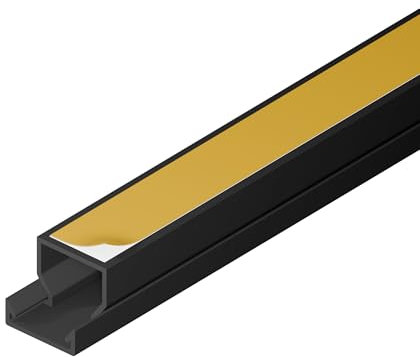 EDO Goulotte de Câble Autocollante 15x10 mm Cache-Câble Anthracite Foncé 2m - Goulotte PVC avec Couvercle à Clipser - Goulotte Mural Autocollante - TV, Bureau, Salon