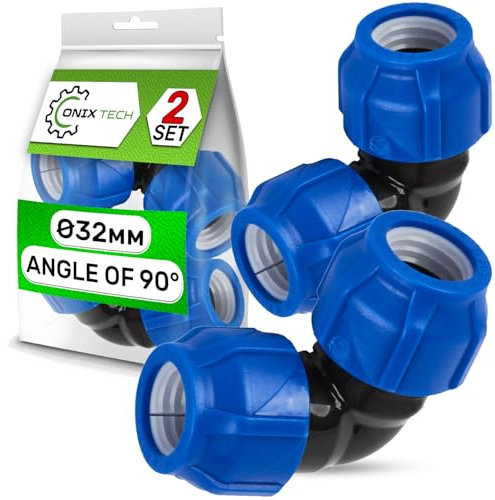 2 Pezzi Raccordi Tubo Polietilene 32 mm con Curva a 90° - Garanzia di 5 Anni - ONIX TECH