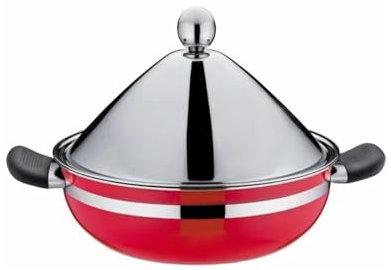 WYBZDA Acier Inoxydable Marocaine Tajine Induction for Cuisson Antiadhésif Plat Tajine Bateau à Vapeur Cocotte avec Bateau à Vapeur(Rouge)