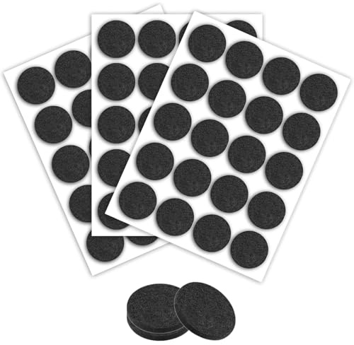 60 Stück Filzgleiter Selbstklebend Schwarz Ø25 mm, Filzgleiter für Stühle, Chair Leg Floor Protectors, Filz für Stühle, Möbelgleiter für Schwere Möbel
