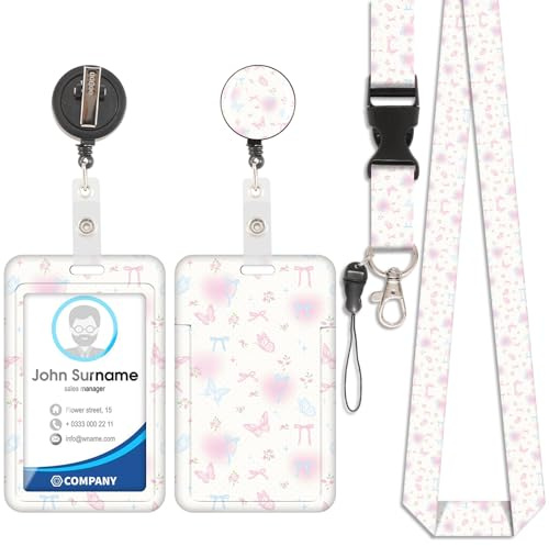 ID Badge Holder mit Lanyard, Modische Sliding Ausweishülle, Lanyard Kartenhalter mit Einziehbarem Clip, Kunststoffkoffer mit Abnehmbare Schnur, Vertikale Karte Schutz für Krankenschwester (Stil 5)