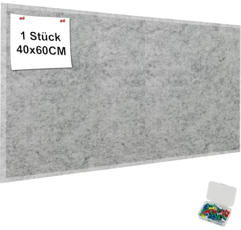 YFLeomry 60x40cm Helles Grau Filz Pinnwand Selbstklebend 1 Stück | Pinnwand Filz, Dekorative Pinnwände, Sichere Abnehmbare Pinwand für Faltbare Fototafel Memo Boards Wanddekoration