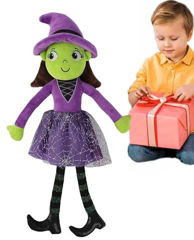 Witch Doll - Halloween Plush Kids Witch Doll - Lovely Soft Skin-Friendly Decor for Indoor Offices Bed Party Girls Kids Living Room Decoration