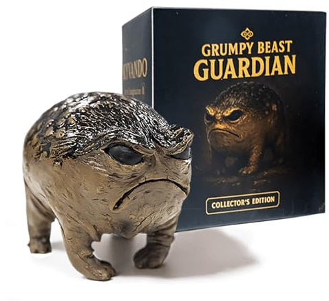 KYVANDO Grumpy Frog Statue, Decor Figurine for Desk & Home, Weird Angry Frog Sculpture, Mini Ornament, Unique Gift with Box, 1pcs