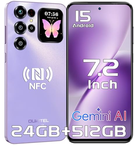 OUKITEL C68 Plus Mobile Phones - 24GB+512GB/1TB, 7.2 Display & 1.81 Sub-Screen, Android 15 Smartphone, 64MP Camera, 6000mAh Battery Phone, 4G Dual SIM Free Mobile Phone, NFC/Fingerprint/Face ID