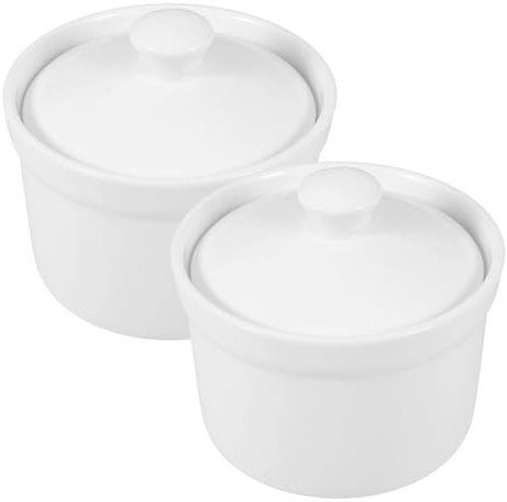 Generisch 2stücke Schmortopf aus Keramik mit Deckel zum Dämpfen von Eiern Servieren von Suppen Dessertschale für Zuhause Praktisches Geschenk