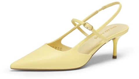 DREAM PAIRS Women's Mary Jane Slingback Kitten Heels | 2.36 Kitten Heel, Closed Pointed Toe, Mary Jane Slingbacks, 4mm High-resilience Insole