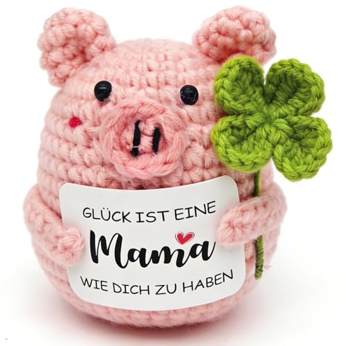 Hpbaggy Positive Schwein Geschenke für Mama, Pocket Hug Glücksschweinchen | Glück Ist Eine Mama Wie Dich zu Haben, Beste Ama Geschenk, zum Geburtstag Muttertag Weihnachten