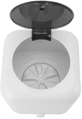 Naroote Mini Lavatrice Compatta Portatile Ricaricabile Tramite USB con Ingresso e Scarico Automatico Dell'acqua per Dormitori e Hotel da Viaggio, Carico Dall'alto da 5 Litri (WHITE)