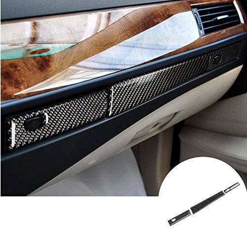 Carbon Fiber Center Console Glove Box & Water Cup Holder Cover Trim