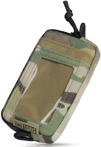 OneTigris Tactical Wallet Small Coin Purse Zippers | Nylon Minimalist Wallet Card Holders EDC Pouch for Men Women, Camo