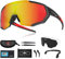X-TIGER Radbrille Polarized Sonnenbrille Tr90 Superlight Frame mit 3 oder 5 Wechselgläsern UV400-Schutz für Herren und Damen,zum Radfahren Skifahren Autofahren Fischen Laufen Wandern Sport