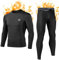 MEETWEE Thermounterwäsche Funktionsunterwäsche Herren, Skiunterwäsche Winter Suit Atmungsaktiv Lange Thermo Unterwäsche Set Thermowäsche Unterhemd + Unterhose, Schwarz, M