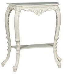 Biscottini Konsolentisch barock 90x30x87 cm Made in Italy | Konsolentisch Weiss aus Holz | Konsolentisch Vintage | Konsole weiß | Konsole Tisch