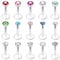 CZ & Opal Acryl Monroe Lippe Ring Tragus Ohrring Helix Knorpel Stud Bar 16G Klar Bioflex Labret Piercing Retainer Schmuck 15 Stück