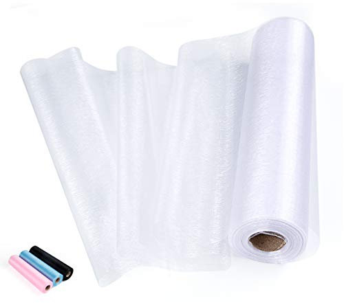 ABSOFINE 35m x 29cm Rolle Organza Transparenter Stoff Tischläufer Tüllstoff Dekorativ Tuch für Hochzeit Tischedeko,Stuhl Schleifen, Tischläufer, Party Geschenke, DIY Basteln (Weiß)