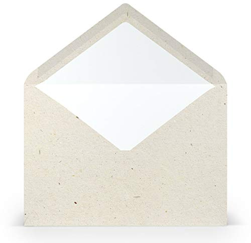 PAPERADO 50 Briefumschläge DIN C5 Terra Vanilla Creme Beige - 100 g/m² Kuvert Ohne Fenster 15,7 x 22,5 cm - Umschläge mit Nassklebung spitzer Klappe
