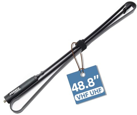 ABBREE 48.8 Inch Army Game Foldable Tactical Outdoor Sports Dual Band 2M/70CM 144/430MHz Antenna for Baofeng UV-5R UV-82 BF-F8HP GT-3TP Quansheng UV-K5 Ham GMRS Two Way Radio