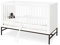 PINOLINO Babyzimmer komplett Set Kinderzimmer Möbel, Serie Steel extrabreit groß, mit Kinderbett, Schrank und Wickelkommode, weiß