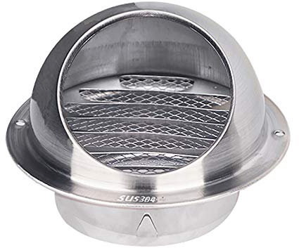 QWEASDF (Ø60-300 mm) Grille de Ventilation, Bouche d'Extraction INOX Ronde Conduit Aérateur d'air Grille de Ventilation avec Un Filet Anti-Insectes Mural Bouches Aeration,250mm