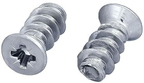 HEXATON Vis Euro de fixation - 5 x 9 mm - Lot de 100 - Tête Fraisée Pozidriv - Acier Galvanisé Blanc