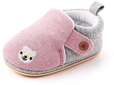 Cheerful Mario Scarpine Primi Passi Prima Infanzia Pantofola per Neonato Suola Morbida Traspirante Rosa 12-18 Mesi