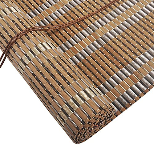 uxhbla blinds 50/60/90/120cm Wide Bamboo Blinds with Hooks, Natural Bamboo Slat Roller Shade Sun Shade for Kitchen Room Greenhouse, 80% UV, Multicolor (Size : 120×165cm)