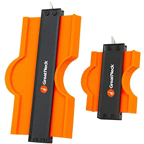 GreatNeck Contour Gauge Set, 5 and 10 Inch Contour Gauge Tool with Lock, Made of High Quality ABS Plastic and Rustproof Metal, Dual Measurement on Both Sides