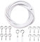 D.A.Y. Republic 4 Meter Curtain Wire Cord with 8 Pairs of Hooks & Eyes, Multi-Purpose Voile Wire Cable, Cut to Size, Perfect for Hanging up Net Curtains and Pictures