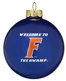 Tree Trophy NCAA Football Champions Series Christbaumschmuck, Glaskugel, 8,4 cm, Motiv: Florida Gators-Swamp-Royal