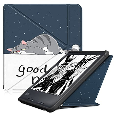 HEISHAYU Étui Housse Coque pour Kobo Libra Colour (2024) / Kobo Libra 2 (2021) 7 eReader, Case avec Fonction de Veille/réveil Automatique et Fermeture magnétique,Chat
