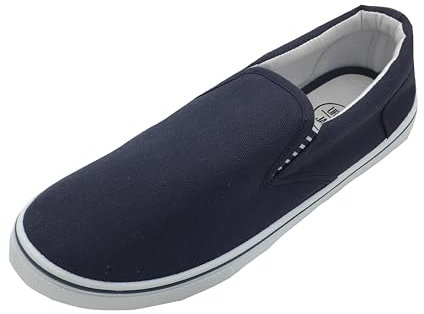 GladRags Mens Slip on Canvas Summer Shoes, Pumps, Trainers, Navy Blue, Size 7