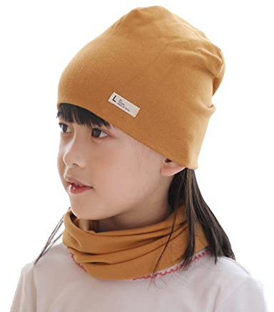 VUCDXOP Baby Beanie Mütze Loop Schal Set Jungen Mädchen Beanie Hüte + Schlauchschal 2er Set, Herbst Winter Weich Baumwolle Beanie Mütze Hut Halstuch Nackenwärmer Rundschal Halstuch Set
