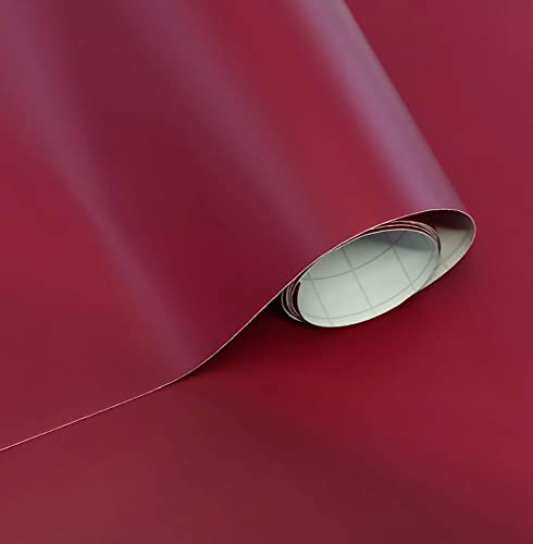 Carta Adesiva per Mobili Rosso Scuro 40x300 cm Pellicola Adesiva Opaca per Parete Cucina Porta Finestra Vinile Rivestimento Decorativo (40x300 cm, Rosso Scuro)