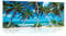 Glasbild Strand Meer Palmen Natur Landschaft 125x50 cm Modern Glasbilder Wohnzimmer Schlafzimmer Badezimmer Bilder auf Glas Bild groß XXL einteilig Querformat Wandbild Wandbilder Aufhängfertig