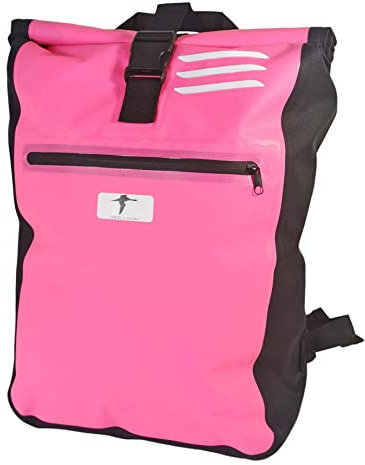 Red Loon Kurier Rucksack - Courier Bag - Fahrradtasche Kuriertasche - Rolltop Rucksack - Backroller Classic - Backpack - Kurierrucksack rosa LKW-Plane