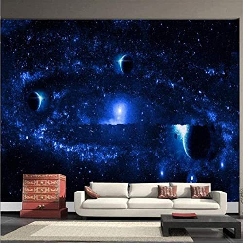 Kosmische Galaxie Schöner Sternenhimmel Wandbilder Tapete, 3D Selbstklebende Tapete Zum Abziehen Und Aufkleben Für Wohnzimmer, Schlafzimmer, Fernseher, Hintergrund, Büro, Restaurant, Mot 250x175 cm