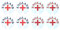 Acclaim Jumbo 6 cm 1 x England Red 1 x England Black Red Lawn Bowls Identification Stickers Markers 2 Full Sets of 4 Self Adhesive