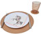 Nikalaz Rund Platzsets und Untersetzer aus Recyceltem Leder, Tisch-Sets, 2 Stück Tisch-Matten, Platzdeckchen 33 cm (Camel)
