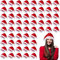Shojoy 60 Pack Weihnachten Hüte Santa Hüte Bulk für Erwachsene mit weißen Manschetten nicht gewebt dekorative Santa Kostüm Hut Weihnachten Party Hüte für Weihnachten Party Supplies Cosplay Leistung