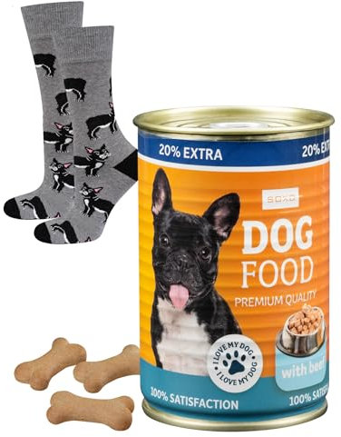 soxo Hundefutter Socken Herren Lustige Geschenke Für Damen Hund Baumwolle Socks 35-40 Buldogge