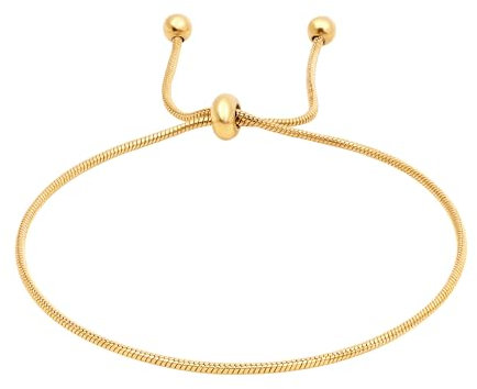 Yowivon Vergoldete Armbänder Zierlich Niedlich Einstellbare Slider Kette Armband Dünnes Gliederarmband Mode Anlaufen frei Goldschmuck für Frauen Teenager Mädchen Geschenke Trendy Sachen