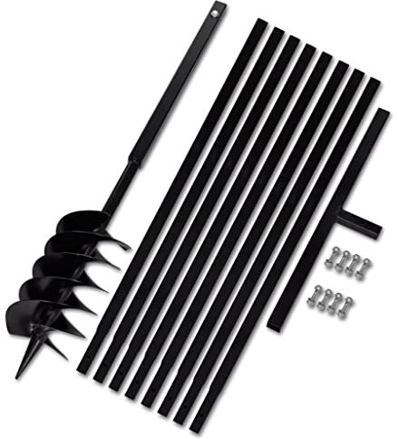 PURADAY Erdbohrer mit Griff 150 mm Verlängerungsrohr 9 m Bohrer mit Einem Griff Metallbohrer Bohrer Set Erdbohrer für Edelstahl Handerdbohrer Gartenbohrer Erdlochbohrer