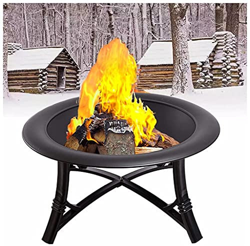 Tragbare, zusammenklappbare Stahl-Feuerschale, 27 Zoll/26 Zoll, Outdoor-Terrassen-Feuerschale, Grill mit Funkenschutz, runde holzbefeuerte Terrassen-Feuerschale für Garte