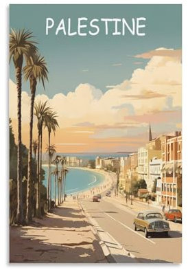 KmoNo Palästina Vintage-Reise-Poster, 20 x 30 cm, Poster, Dekoration, Gemälde, Leinwand, Wandkunst, Wohnzimmer, Schlafzimmer