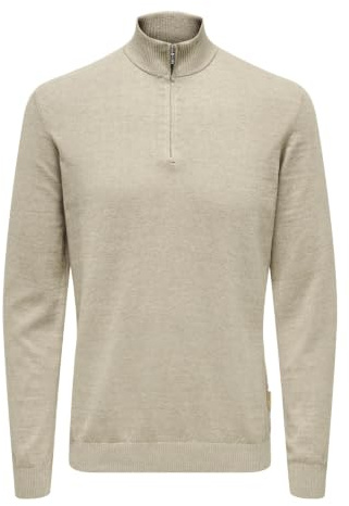 Only & Sons Herren Onsloui Reg 12 Mel Half Zip Knit Strickpullover (1er Pack)