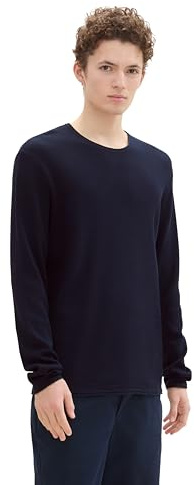 TOM TAILOR Denim Herren Structured roll Edge Knit 1042517
