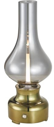 Lindby LED Tischlampe Maxentius dimmbar (Vintage, Industriell) in Grün aus Glas (1 flammig) - Tischleuchte Schreibtischlampe Nachttischlampe Wohnzimmerleuchte